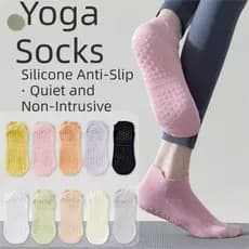 Sanfan Oferta Especial Meias De Ioga Silenciosas Antiderrapantes Com Aderência De Silicone Para , Cores/Estilos Aleatóri