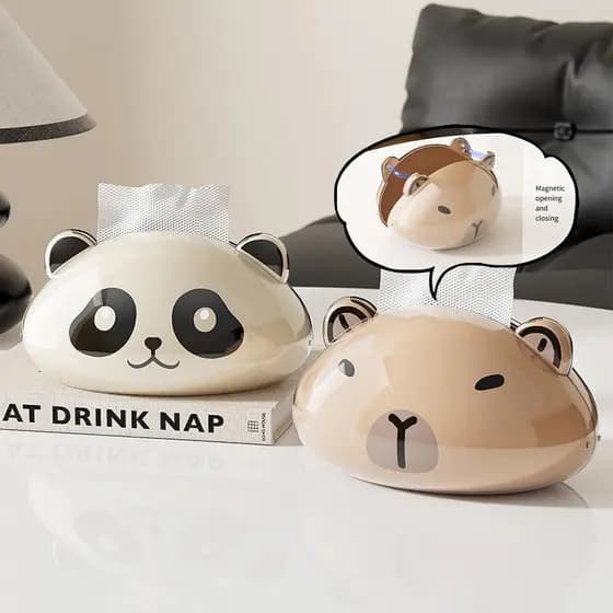 Grande Capacidade Dos Desenhos Animados Caixa De Tecido Desktop Sala Estar Banheiro Sensação Luxo Criativo Pull Out Supo