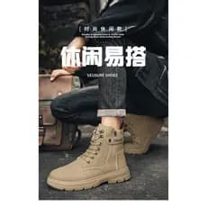2026 Sapatos Masculinos Novo Estilo Botas Martin de Cano Alto Macacão Masculino Moderno All-Match Botas Curtas de Sola G
