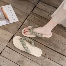 Sandálias chinelos femininos verão antiderrapante fundo plano Floral flip-flops exterior Wear ins flip-flops antiderrapa