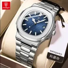 Relógio Masculino De Negócios De Luxo POEDAGAR | De Quartzo Impermeável Com Pulseira De