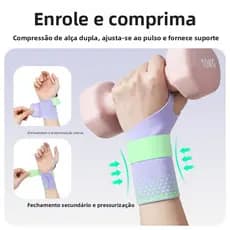 Protetor De Pulso De Compressão Leve De Verão Com Conjunto De Fixação De Articulação Enrolamento Duplo Para Badminton ,