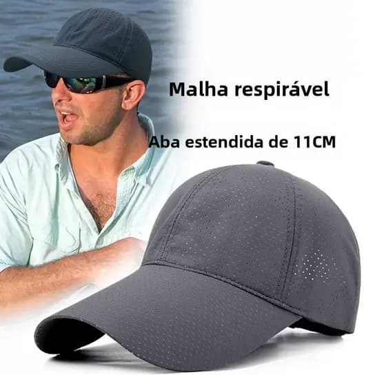 Chapéu De Sol Masculino , Proteção UV , Secagem Rápida , Boné De Beisebol De Pesca , Aba Longa , Solar , Liso , Perfurad