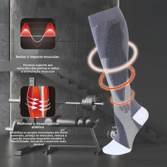 Meias Longas Da Panturrilha Compressão Dos Esportes , Pressão Forte Elásticas Do Ciclismo Ao Ar Livre