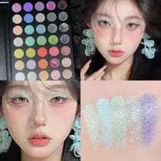 Novo outono inverno 35 cores paleta de sombras vermelho blackismo gótico europeu americano esfumaçado maquiagem lantejou