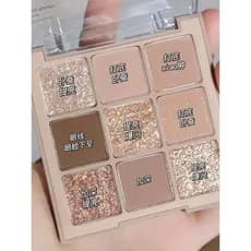 Dikalu novo estilo leite chá paleta de sombras de nove cores acrílico transparente 9 cores cor Nude Jiugongge sombra