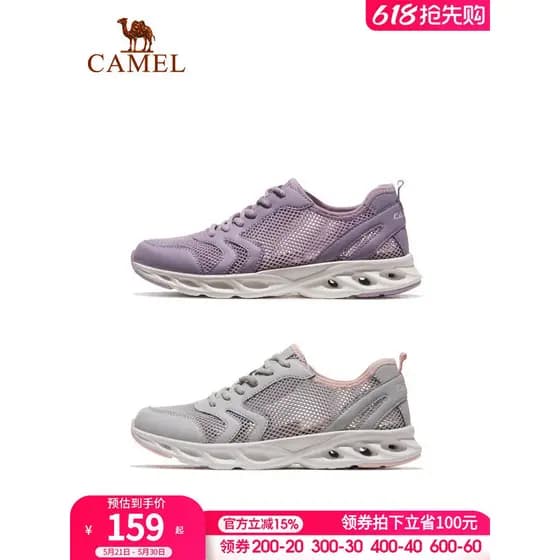 Camel tênis feminino 2024 primavera outono novo estilo sapatos femininos malha respirável tênis de corrida feminino sapa