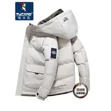 Woodpecker para baixo jaqueta masculina 2025 inverno forro de lã espessamento Casual quente All-Match solto jaqueta com