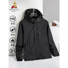 Espantalho inverno ao ar livre jaqueta masculina Polar velo destacável três-em-um à prova de vento impermeável cor sólid