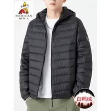 Espantalho pato branco para baixo jaqueta masculina inverno novo estilo com capuz quente masculino Wear à prova de frio