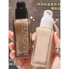 MINSHZEE MINSHZEE Light Sensation Base Líquida Hidratante Não Tira Maquiagem Pele Oleosa Pele Seca Não Cola Pó Natural F