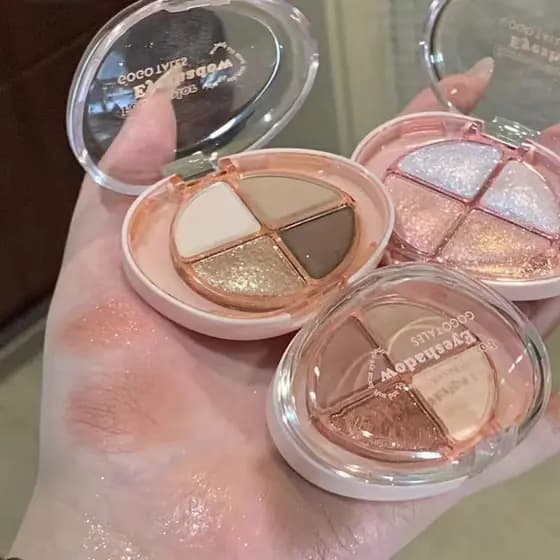 Palm Things Paleta de sombras de quatro cores fosco esfumaçado polarizado portátil cor terra pequena sombra diária luz m