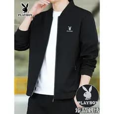 Playboy jaqueta primavera outono novo estilo jaqueta Casual masculina fino-ajuste All-match berinjela respirável uniform