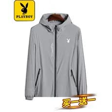 Playboy protetor solar roupas masculinas verão novo estilo leve de secagem rápida jaqueta solta à prova de ultravioleta
