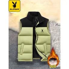 Playboy primavera outono para baixo colete masculino outono inverno estilo rua Wear colete térmico juventude gola alta j
