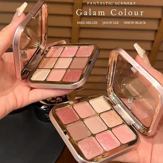 Glamcolor paleta de sombras de nove cores, uma paleta multiuso fosca perolada, uma paleta de maquiagem para os olhos, nã