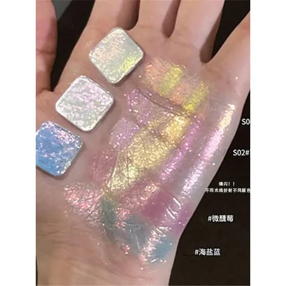 2025 novo estilo camaleão de venda quente sombra de alto brilho monocromático perolado piscando paleta de sombras buling