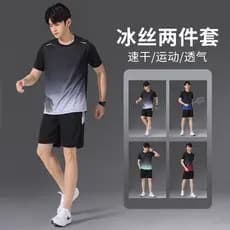 Terno esportivo masculino roupas de Fitness verão correndo roupas de secagem rápida camiseta de manga curta roupas de tr