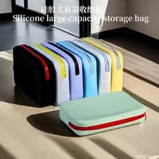 2025 Silicone à prova dwaterproof água saco de armazenamento saco de higiene pessoal grande capacidade quadrado saco cos