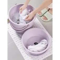 Conjunto de lavatório para dormitório de estudantes universitários, balde de lavagem facial de três peças com tampa, lav