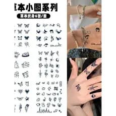 Dedo pequena imagem tatuagem de ervas adesivo feminino bonito braço suco à prova dwaterproof água de longa duração papel