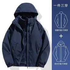 Jaqueta com capuz masculina outono inverno jaqueta acolchoada de algodão jaqueta de bloqueio de cores jaqueta de dois ac