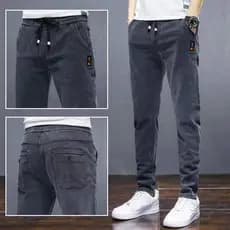 Outono inverno cintura elástica Jeans masculino estiramento Harem 2024 novo estilo All-Match Casual tornozelo compriment