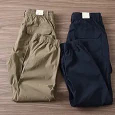 Verão leve respirável leve ao ar livre babá resistente à sujeira macacão Casual cintura elástica solta Leggings masculin