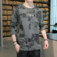 Roupas de trabalho masculinas primavera outono camuflagem manga comprida camiseta interior na moda camisa de fundo 2024