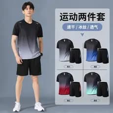 Terno esportivo masculino roupas de Fitness verão correndo roupas de secagem rápida camiseta de manga curta roupas de tr