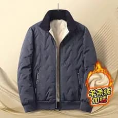 Roupa de trabalho cordeiro velo velo acolchoado jaqueta masculina 2025 outono inverno novo estilo engrossado gola alta q