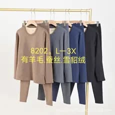 Shiqiton 8202 outono inverno Cashmere seda roupa interior térmica das mulheres dos homens em torno do pescoço furão roup