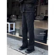 Meila estilo alemão preto na moda High Street macacão Jeans masculino primavera outono em linha reta solta americano Ret