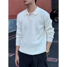 Outono inverno estilo dinheiro antigo camisola de manga comprida camisola masculina gaivota com decote em V High-End fun