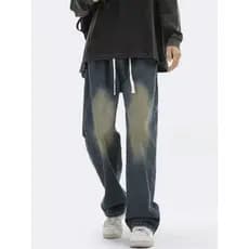 Calças de brim masculinas outono Street Wear solto calças retas 2025 novas calças masculinas americanas Retro calças de