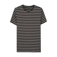 Primavera verão Meijia camiseta de manga curta masculina com decote em v camisa de fundo branco cor sólida Casual topo s