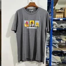 Metes pele-amigável Modal algodão em torno do pescoço de manga curta camiseta masculina na moda impresso gelo oxigênio s