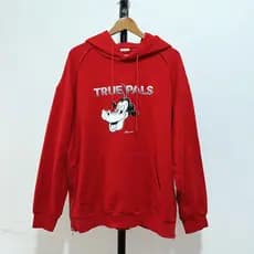 Outono inverno MC Disney Co-Branded moletom masculino com capuz redução de idade pesado Casual roupas vermelhas moletom5