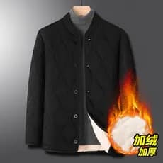 Jaqueta acolchoada para idosos, jaqueta acolchoada quente para homens de meia-idade, roupas do pai, jaqueta acolchoada e