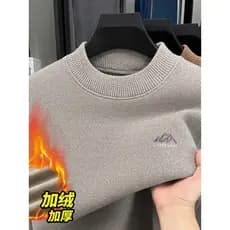 [650g de peso] Meia gola alta furão forro de lã engrossado suéter masculino inverno quente camisa de fundo de malha