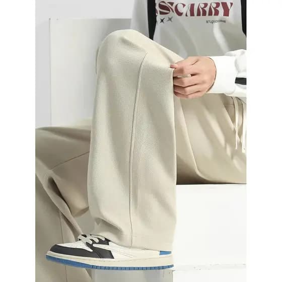 Calças casuais soltas masculinas verão Sweatpants calças retas 2026 novo estilo calças masculinas All-Match calças de pe