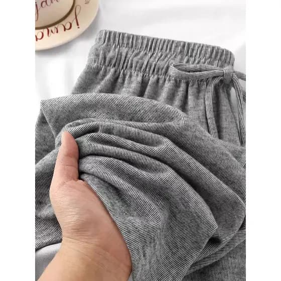 Primavera verão novo estilo All-Match confortável calças de arroz glutinoso masculino cintura alta Drape calças retas ca