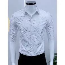 Verão novo estilo rufião bonito na moda onda padrão meados de manga camisa masculina moda bonito fino-ajuste High-End H