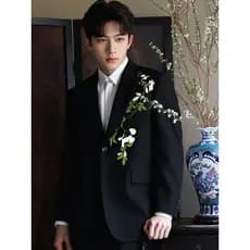 Novo estilo chinês estilo chinês gradiente bordado terno jaqueta masculina 2026 novo estilo casamento noivo Nakayama ter