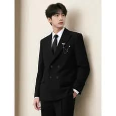 Blazer trespassado masculino moda Casual High-End cavalheiro solto terno terno masculino casamento noivado noivo
