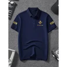 Luo Le Cock camisa polo de negócios de alta qualidade masculina de manga curta lapela verão fino ajuste tamanho grande i