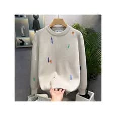 Japonês estilo simples de alta qualidade bordado Jacquard malhas masculino outono inverno na moda camisola interna Botto