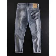High-End luz azul Jeans masculino fino-ajuste pequeno em linha reta rua Wear bens europeus luz luxo Casual All-Match mod