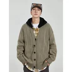 Americano Retro com decote em V Cardigan camisola das mulheres dos homens outono novo estilo Street Wear solto preguiços