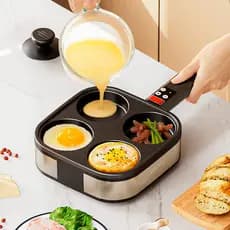 Oaks ovo frito hambúrguer máquina doméstica frigideira café da manhã panqueca pan molde quatro buracos omelete ferrament